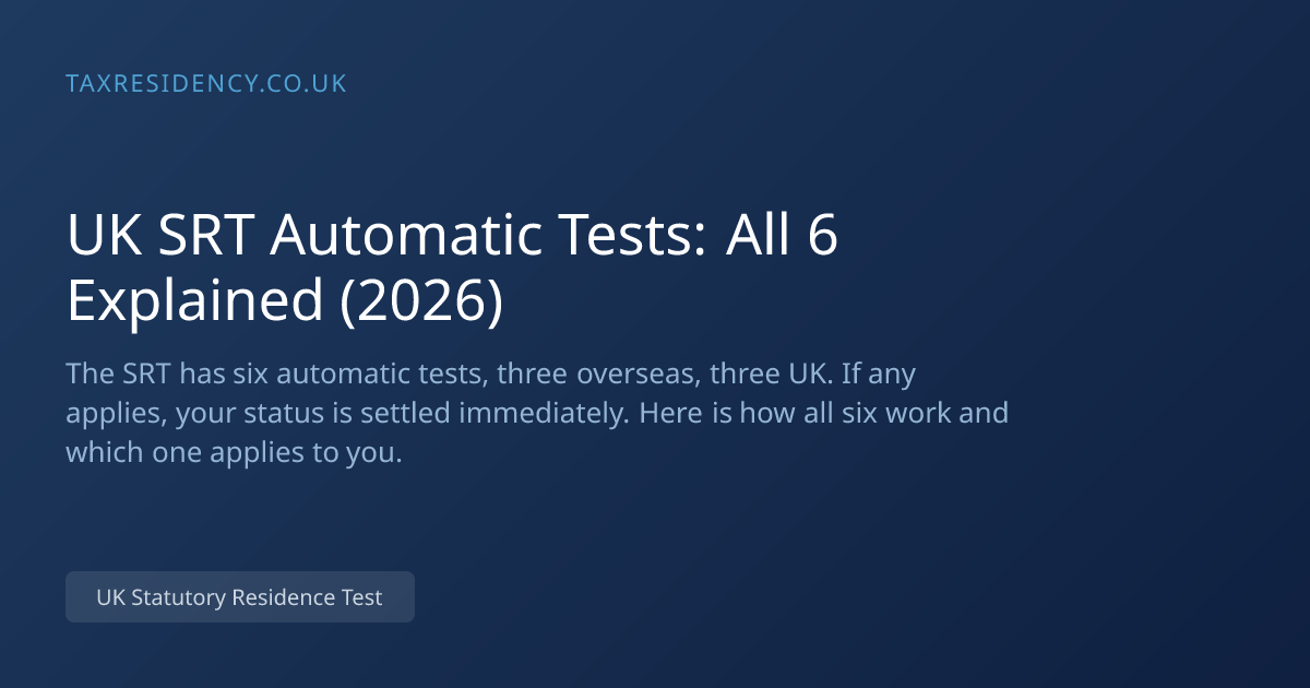 UK SRT Automatic Tests: All 6 Explained (2026)